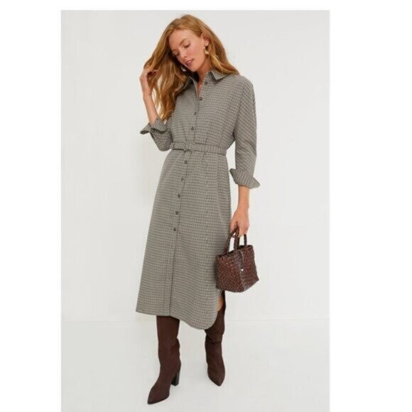 Tuckernuck | NEW Sycamore Check Belted Vera Long Sleeve Maxi Dress Size XXL - Picture 2 of 11